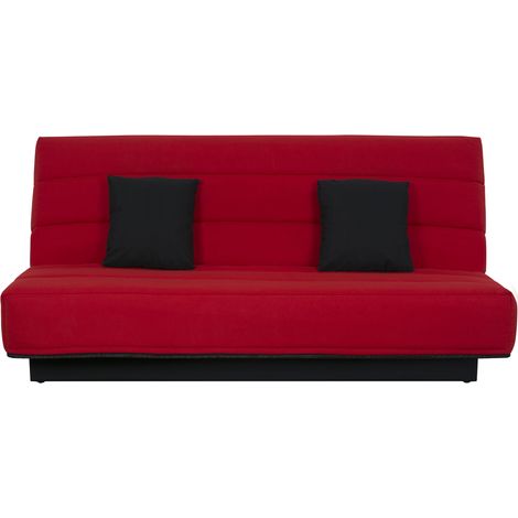 Banquette Clic clac 120x190 - Tissu rouge - MELISSA (1/5)