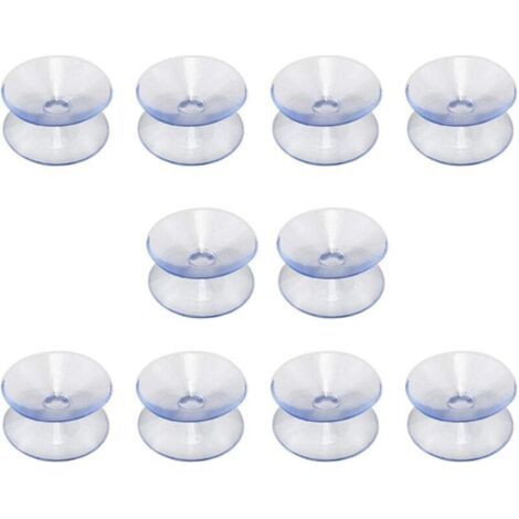 Lot de 10 ventouses double face en caoutchouc de silicone pour dessus de table - Compatible avec plateau en verre - Ventouse transparente sans crochets - Taille : 35 mm (1/3)