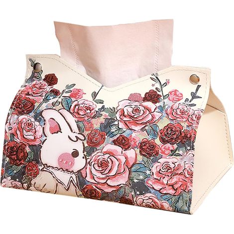 Rosa Kosmetiktuchbox aus PU-Leder – dekoratives Design für Badezimmer, Wohnzimmer, Schlafzimmer, Büro, Auto