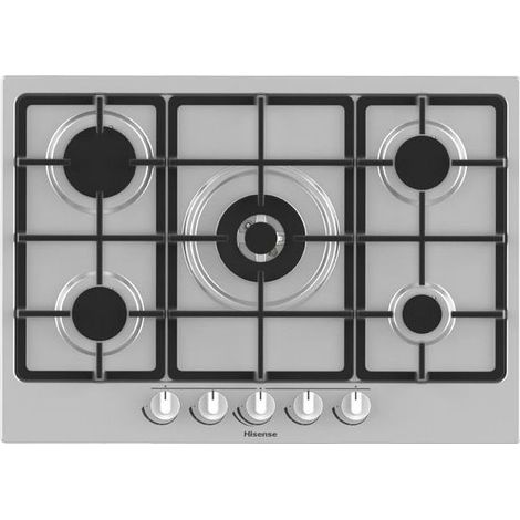Table de cuisson Hisense GM773XF Acier inoxydable Encastrable Gaz 5 brûleurs