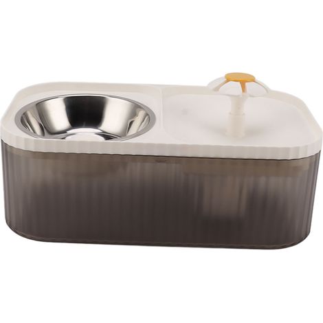 1 fontaine à eau pour chat, grande capacité, silencieuse, 2 en 1 distributeur d'eau et de croquettes, blanc (1/5)