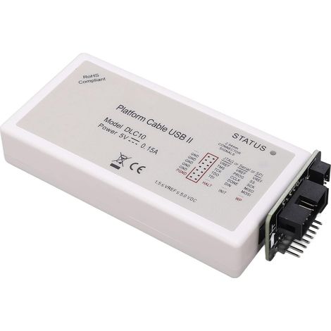 DLC10 USB Download Cable Kit, ABS Level Conversion Chip 1.5 to 5.0 VDC, FPGA CPLD Programmer with Flat Cables and USB Cable for Development Engineers and (1/5)