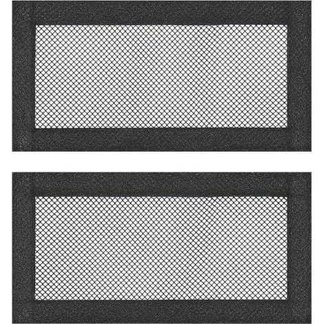Adatto per bocchette di ventilazione sottosedile Tesla Model 3 / Model Y (Juniper, Highland), set da 2, tessuto in poliestere nero, 24 x 12 cm, chiusura in velcro. (1/5)