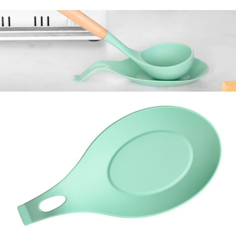 Repose-cuillère en silicone résistant aux hautes températures, support de cuillère pour la cuisine, vert (1/5)