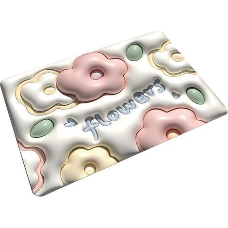 Tapis de bain en diatomite antidérapant – Effet 3D fleurs – 40 × 60 cm – Modèle LTH-001 (1/5)