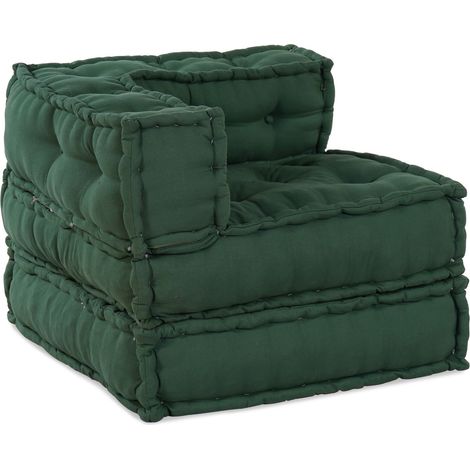 vidaXL Modular Sofa Unit 2 pcs Fabric Green 140 x 70 x 56 cm