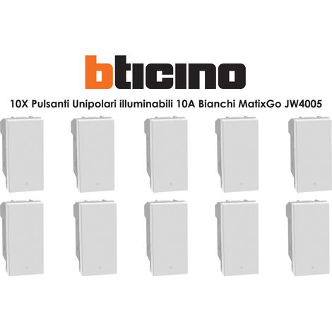 BTICINO Pulsante 1P 10AX – 250Vac - MatixGo Bianco