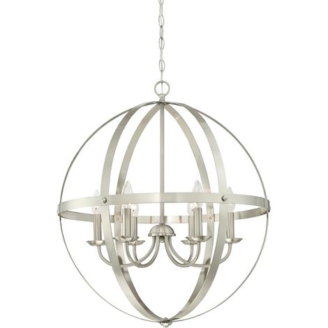 6-Light Chandelier Stella Mira Nickel (1/2)