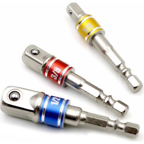 Juego de adaptadores de impacto de 3 piezas para llaves de 1/4", 3/8" y 1/2" (1/5)