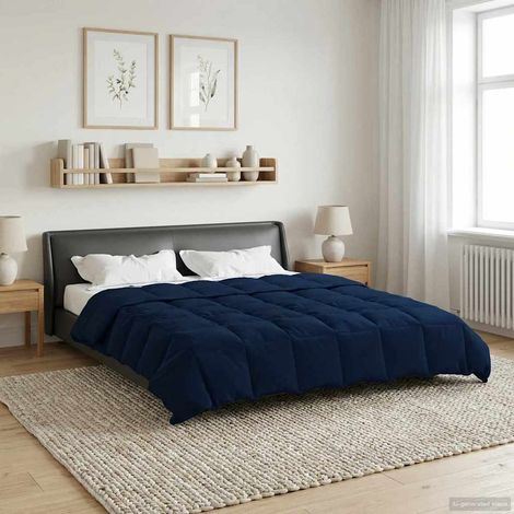 Ganzjahresbettdecke Dunkelblau 220 x 240 cm Mikrofaser