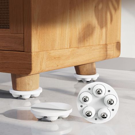 Ruedas autoadhesivas de 2 pulgadas, giratorias 360°, universales, mini y discretas, para muebles, cajas de almacenamiento, cafeteras, computadoras (juego de 4)