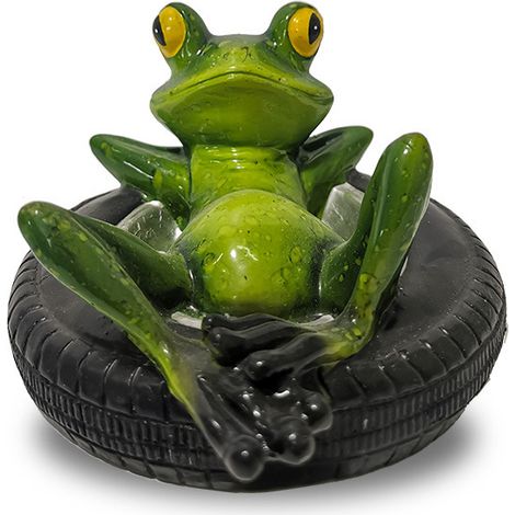 Décorative Pour Bassin En Résine Flottante, Figurine De Grenouille Flottante Vert 8,5 X 15,5 cm (1/5)