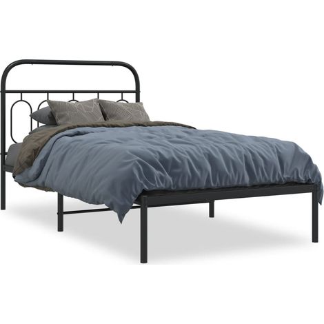 Maison Exclusive - Estructura cama sin colchón con cabecero metal