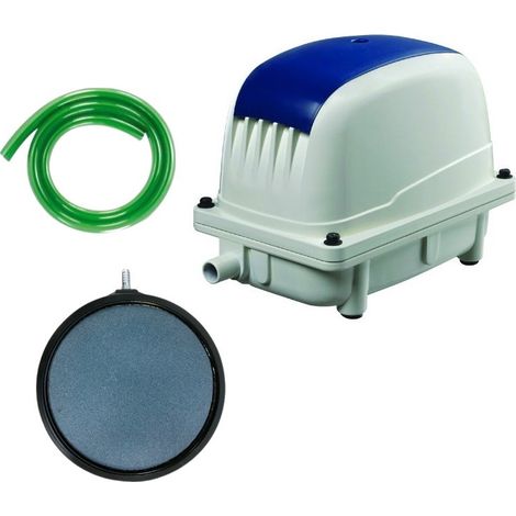Set Aérateur Bassin Pompe à air 4800 l/h 1 diffuseur 20 cm de diamètre SILENCIEUX. Pour 8000 litres environ
