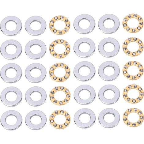 Jeu de roulements à billes de poussée miniatures en acier plat de haute précision, 10 pièces (F6-12M 6x12x4.5mm) (1/5)