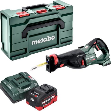 Metabo SSEP 18 LT BL Scie sabre sans fil 18 V 32 mm Brushless + 1x batterie LiHD 5,5 Ah + chargeur + Metabox