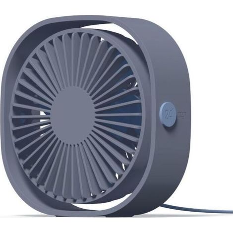 Ventilateur USB, mini ventilateur, ventilateur silencieux, ventilateur USB silencieux portable 3 vitesses réglables USB, ventilateur USB pour camping, bureau, sport, voyage, alimenté par USB (bleu) (1/5)