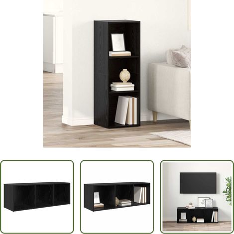 vidaXL Étagères murales - Ensemble meuble TV Noir 72 x 35 x 37 cm Bois d'ingénierie (1/5)