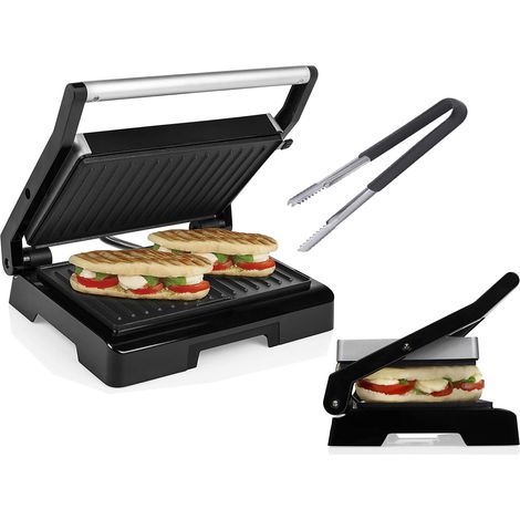 Elektro Kontaktgrill mit Grillzange, Low Fat Multigrill Schwimmdeckel 1000Watt (1/5)