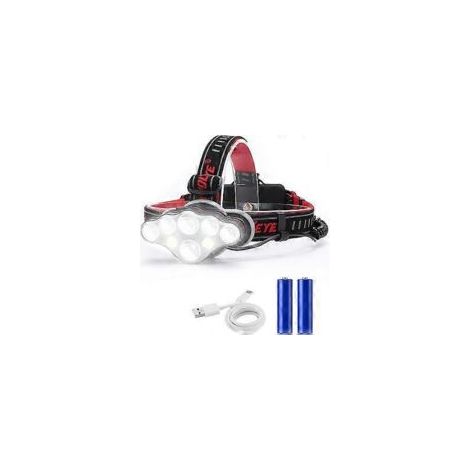Lampada frontale ricaricabile, super luminosa da 18000 lumen, 8 modalità di illuminazione a LED, potente lampada frontale a mani libere per campeggio, pesca, ciclismo ed escursionismo, IPX4-Crezuo