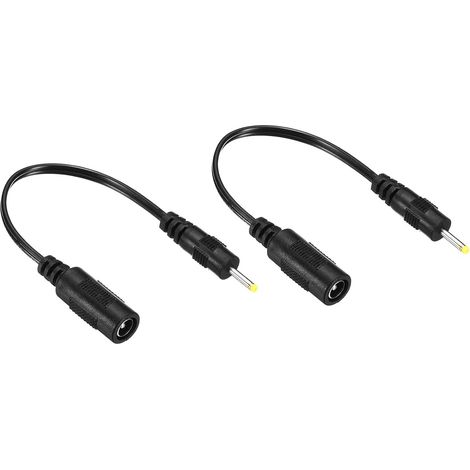 DC 5.5x2.1mm Femelle à 2.5x0.7mm Mâle Rallonge Câble Alimentation Adaptateur Fiche Cordon pour LED Lampe Caméra CCTV, Noir (1/4)