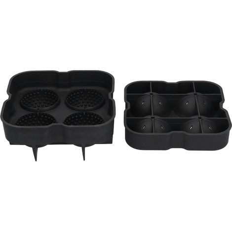 Moule à Boules de Glace Silicone 4 Cases Réutilisable Noir pour Cuisine (1/5)