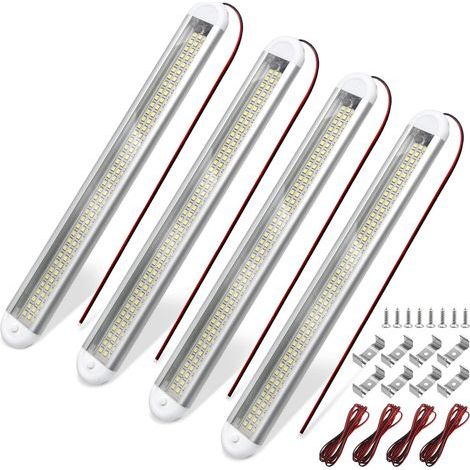Set mit 4 weißen 12V LED-Streifen für die Innenbeleuchtung von Lieferwagen, inklusive 120 LEDs. (1/5)