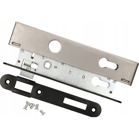 Cerradura de embutir para puertas de 90x22 con inserto + carcasa (1/5)