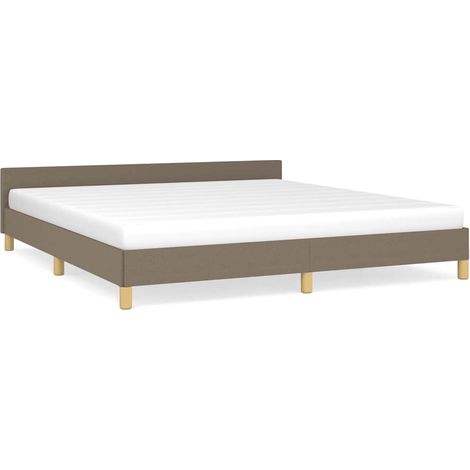 Maison Exclusive - Cadre de lit sans matelas taupe 160x200 cm tissu (1/5)