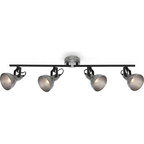 Deckenleuchte Spotleuchte 4x E14 40W schwenk- & drehbar Antik-silber Briloner
