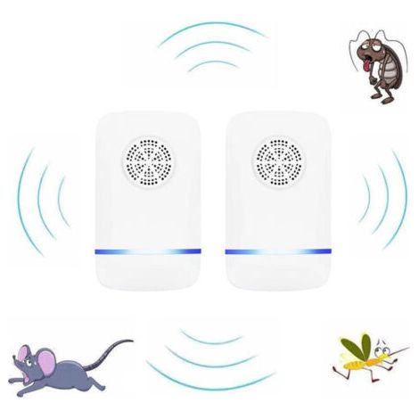 2 pièces Ultrason Moustique,Répulsif Ultrason Anti Moustiqueé,Répulsif Moustique Ultrason,Répulsif Ultrason Anti Insecte,Répulsif Ultrason Chauve-Souris,Répulsif à Moustiques Ultrasons,pour Moustiques
