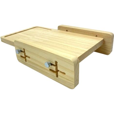 Trancheuse à pain/planche à découper en bois pour trancher le pain maison. Épaisseur de coupe réglable. Longueur : 27,5 cm. Bois naturel. (1/5)