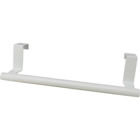 Porte-serviettes de cuisine suspendu en acier inoxydable, porte-torchons sans perçage, 23 cm de long (blanc) (1/4)