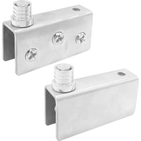 1 Pair Glass Door Hinges, Cabinet Swivel Hinges, Glass Shower Door Hinges for Glass 5-6mm Thickness (S) (1/5)