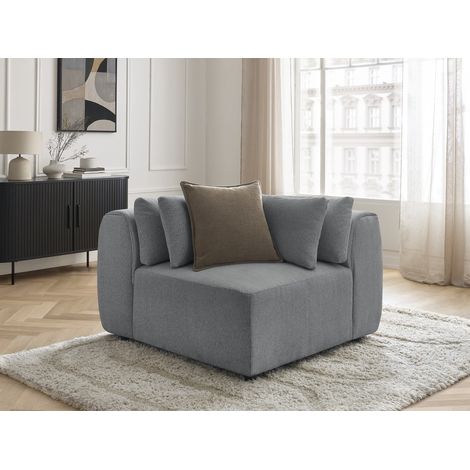 BOBOCHIC - Angle avec têtière pour canapé modulable JANA tissu chiné Gris foncé (1/5)