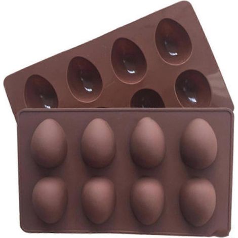 Moule à savon en silicone en forme d'œuf de Pâques (8 pièces) pour décorer gâteaux et savons, chocolats et pâtisseries. (1/4)