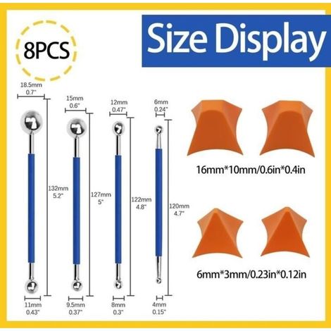 8Pcs Kit D'Outils De Calfeutrage En Silicone, 4 Silicone Caulking Tool, 4 Extracteurs De Billes En Métal, Grattoir à Outils Ensemble