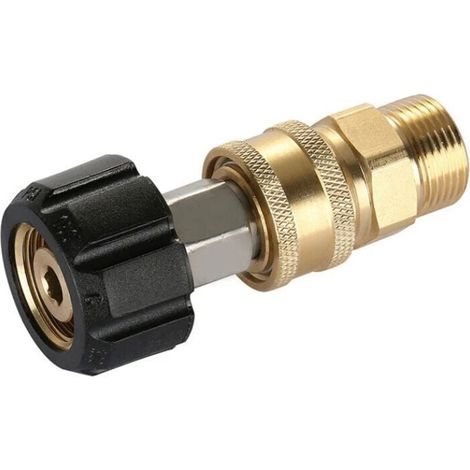 Juego de adaptadores de acoplamiento rápido M22 a 1/4 de pulgada para hidrolimpiadoras, juego de acoplamiento rápido M22 de 14 mm a 1/4 de pulgada (1/5)