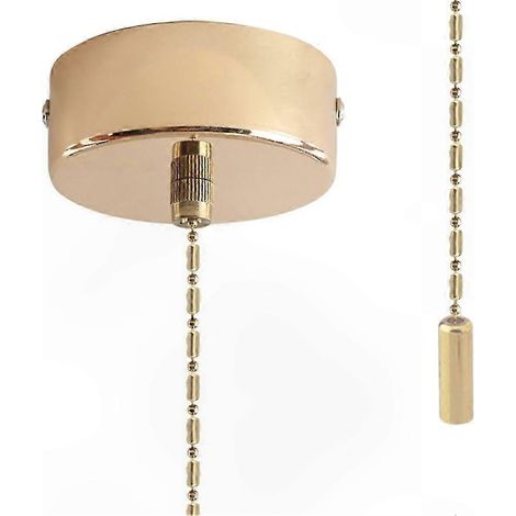 Interrupteur à tirette doré pour plafonnier et accessoires d'installation pour luminaires de salle de bain (1/4)
