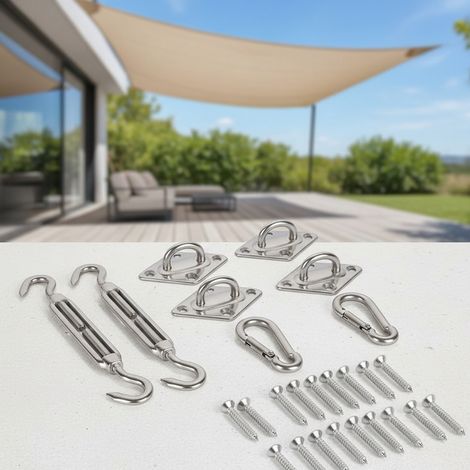 Juego de montaje Accesorios para toldos de 8 piezas Set de montaje para balcón Para montar Toldo Toldos Vela Pabellón Set de instalación (1/4)