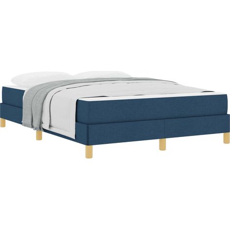 Maison Exclusive - Letto a molle con materasso Blu 140 x 190 cm Tessuto