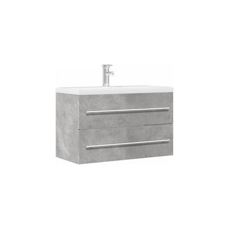 Armoire de lavabo chêne artisanal 80x38,5x48 bois ingénierie (1/5)