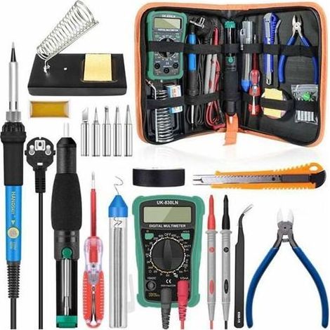 Ensemble de fer à souder température réglable 220V 60W pistolet à souder multimètre pince à épiler Kit d'outils de soudure (sans (1/5)