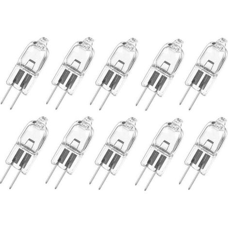 Lot de 10 ampoules halogènes G4 Blanc chaud 12 V 5 W [Classe énergétique G]