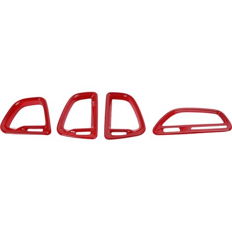 Moldura decorativa roja para la cubierta de la ventilación de la consola central de los modelos Dodge Challenger de 2015 a 2021.