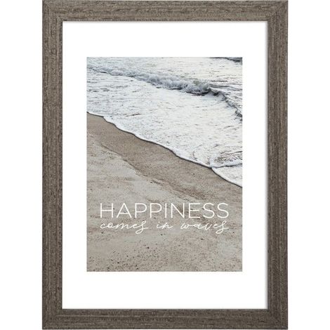 Cadre photo en bois "Waves", taupe, 10 x 15 cm