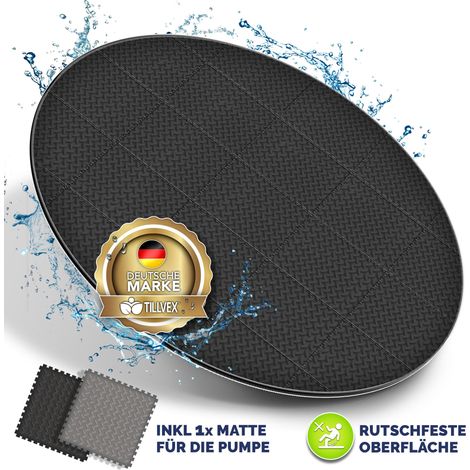 tillvex® Whirlpool Unterlage rund Schwarz 196 cm Bodenmatte Poolunterlage Matte für Outdoor Whirlpools Thermo Bodenschutzmatte Pool Untergrund Bodenschutz Bodenplatte schützt & isoliert