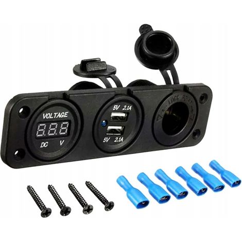 Presa accendisigari 12V USB 5V 2A voltmetro per auto pannello auto PLS37A (1/5)