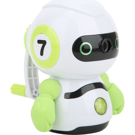 Taille-crayon manuel, articles de papeterie et fournitures scolaires en plastique ABS vert en forme de robot (1/5)