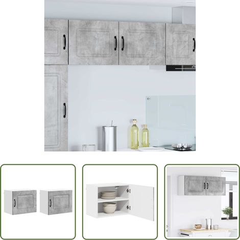 Holz Küchenschrank -  Küchenschrank Kalmar 2 pcs Beton Grau 50 x 31 x 40 cm